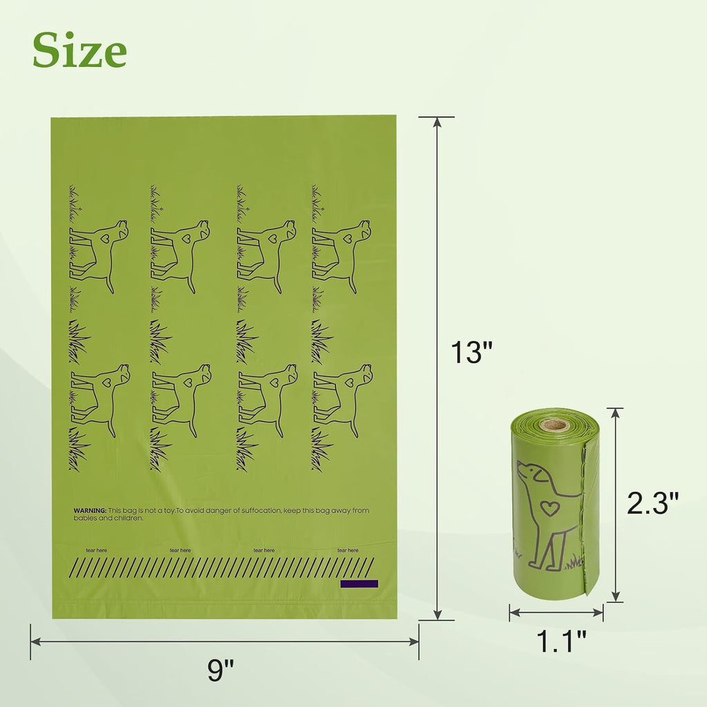 240 Count Lavender Scented 13 x 9 Dog Poop Bags Rolls | Leakproof Strong & Sturdy Waste Bags for Doggie Cat Pet