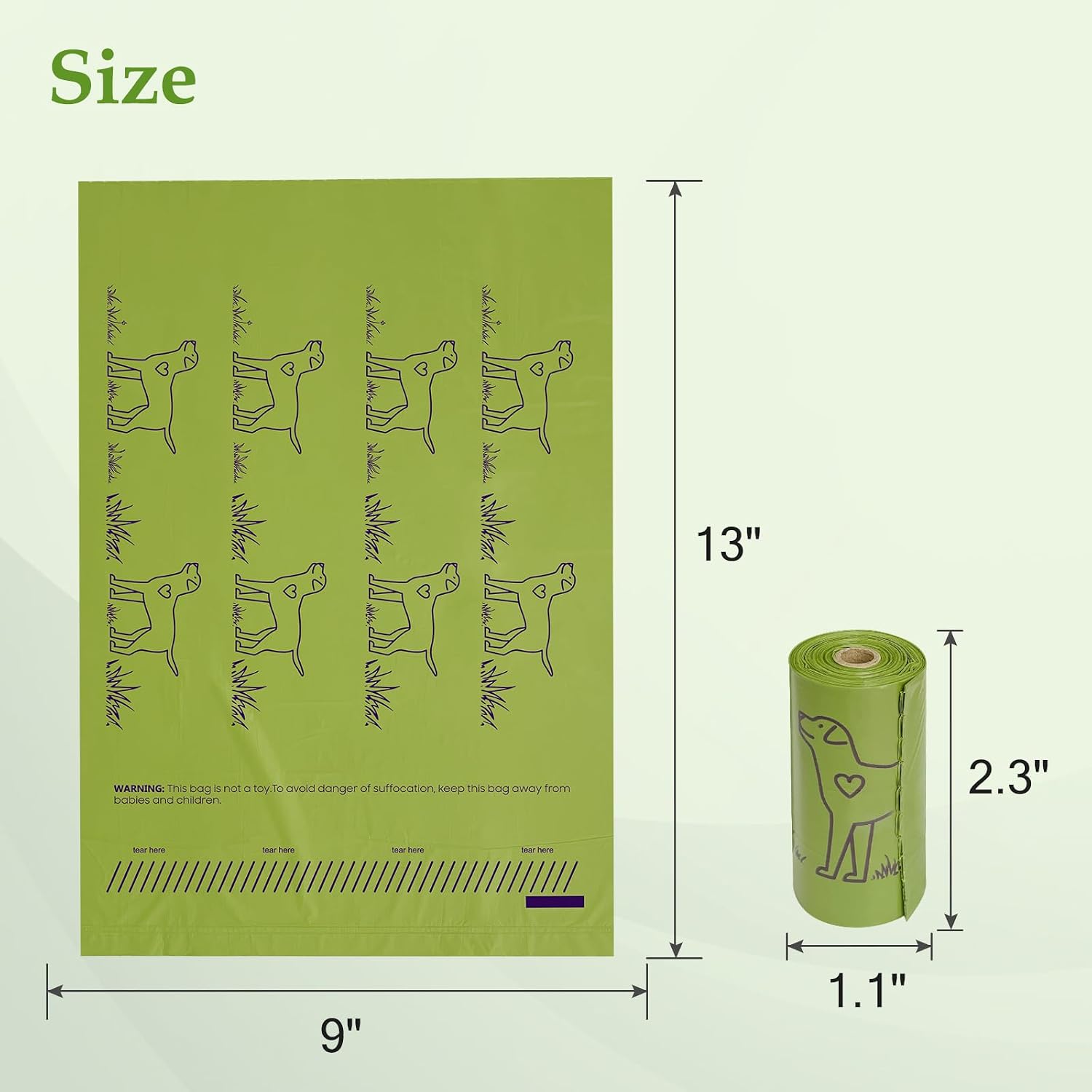 240 Count Lavender Scented 13 x 9 Dog Poop Bags Rolls | Leakproof Strong & Sturdy Waste Bags for Doggie Cat Pet