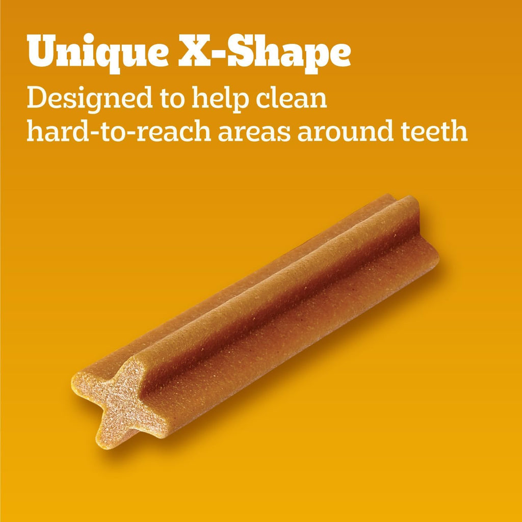 Pedigree Dentastix Large Breed Dental Dog Treats. Variety. 51 Count | Original. Beef & Fresh Flavors. triple action dental care. reduces tartar. cleans teeth. freshens breath. for dogs 40+ lbs