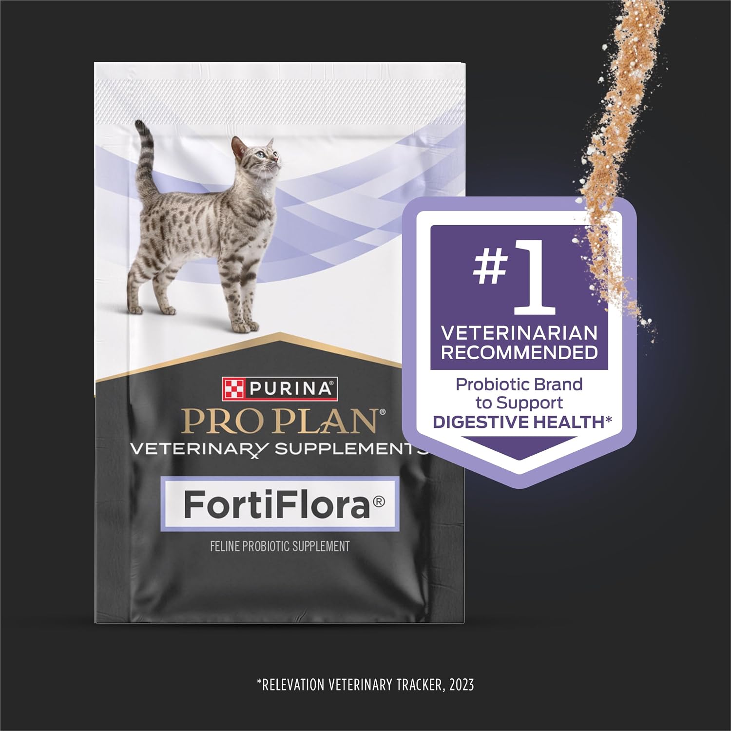 Pro Plan Veterinary Diets FortiFlora Daily Probiotic Powder Supplement for Cats with Digestive Support and Immune System for Occasional Diarrhea