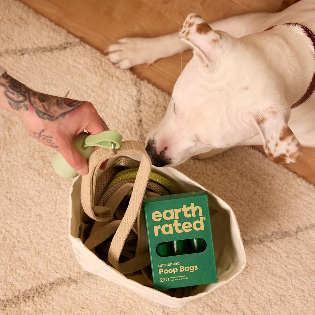 Earth Rated Dog Poop Bags on Refill Rolls. 270 Bags. Unscented | Guaranteed Leak Proof and Extra Thick Waste Bag Refill Rolls