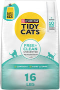 Purina Tidy Cats Free and Clean Unscented Clumping Cat Litter. 38 lb Box | Activated charcoal delivers lasting odor control. made without fragrances or dye. clumping