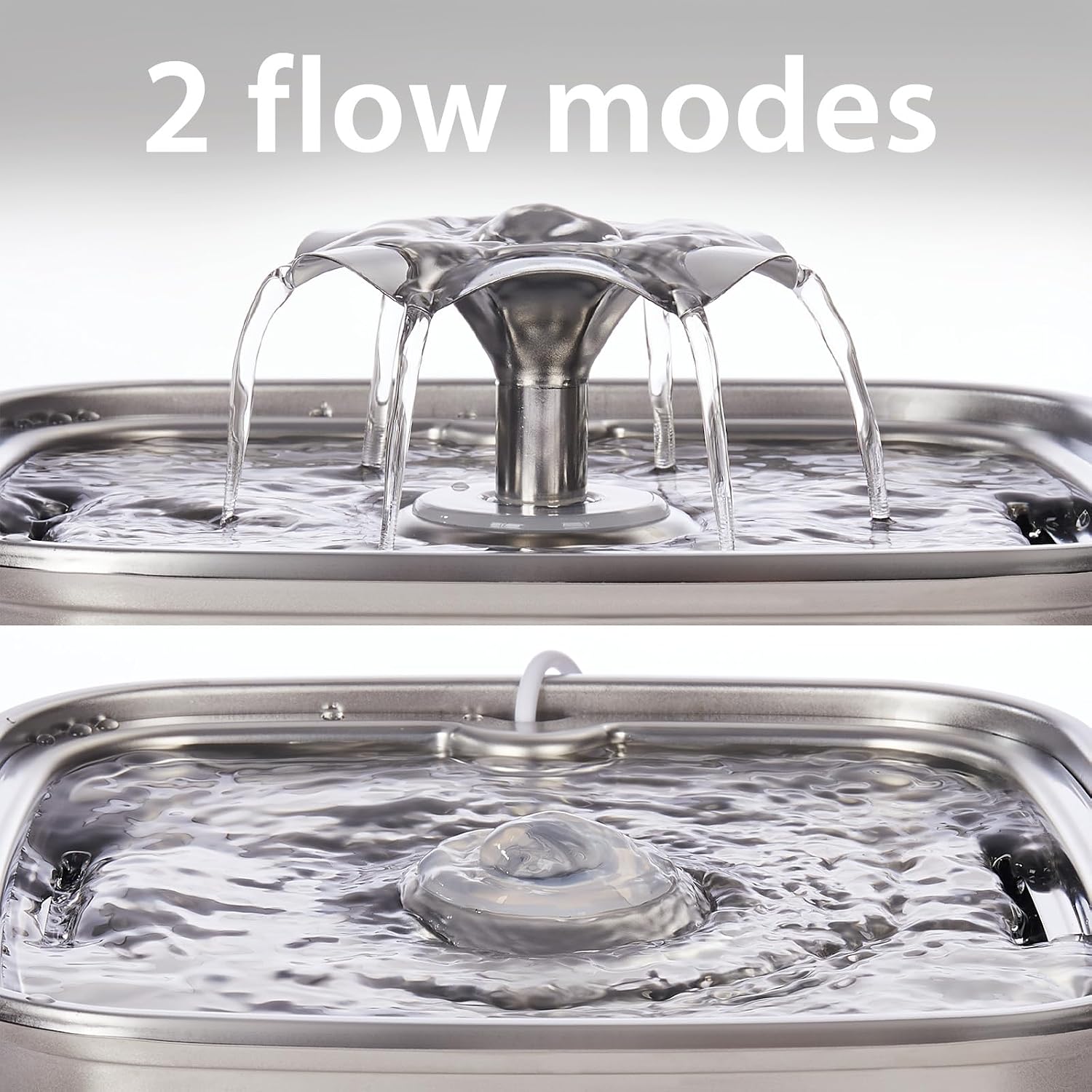 Veken Innovation Award Winner Stainless Steel Cat Water Fountain. 108oz | Automatic Pet Fountain Dog Water Dispenser with 3 Replacement Filters & Silicone Mat. Gifts for Cats. Dogs (Silver)