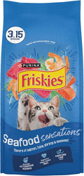 Purina Friskies Dry Cat Food Seafood Sensations With Salmon. Tuna. and Shrimp Flavors - 22 lb. Bag