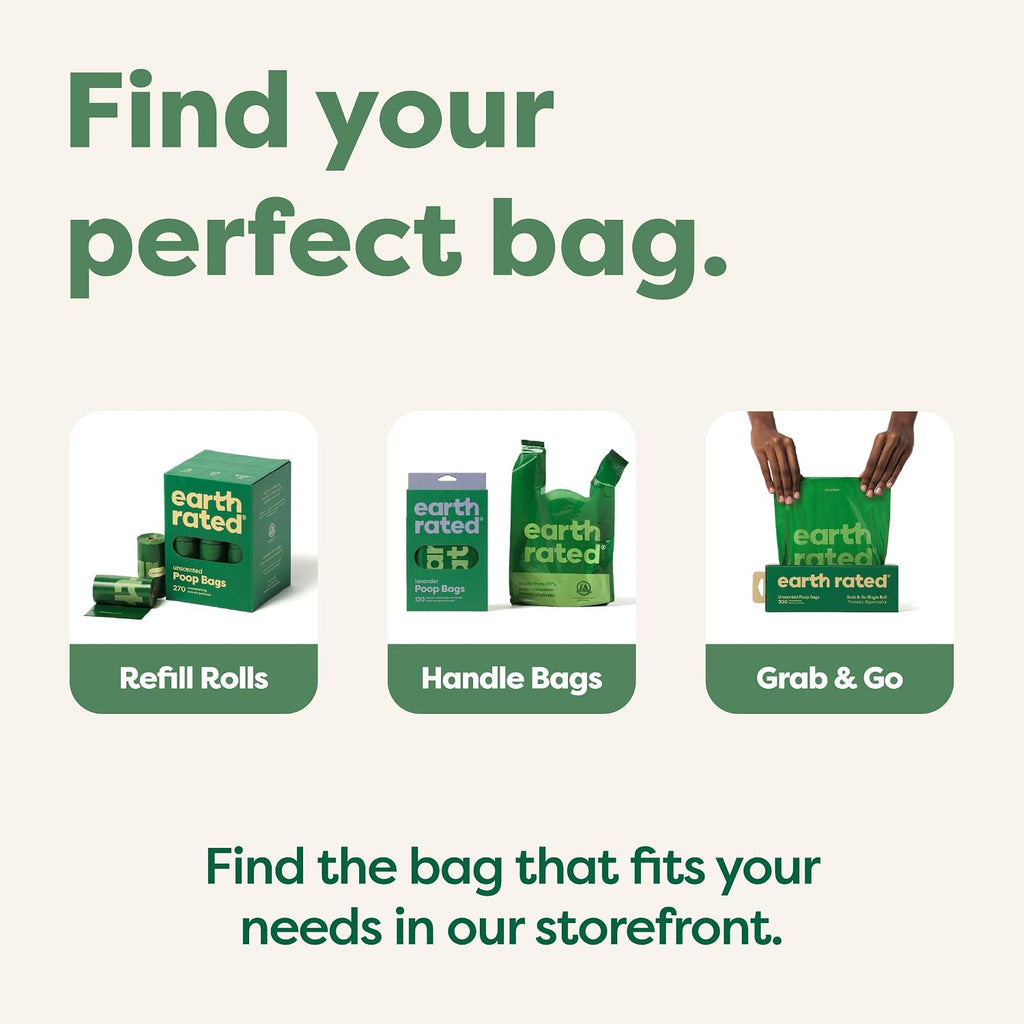 Earth Rated Dog Poop Bags on Refill Rolls. 270 Bags. Lavender | Guaranteed Leak Proof and Extra Thick Waste Bag Refill Rolls