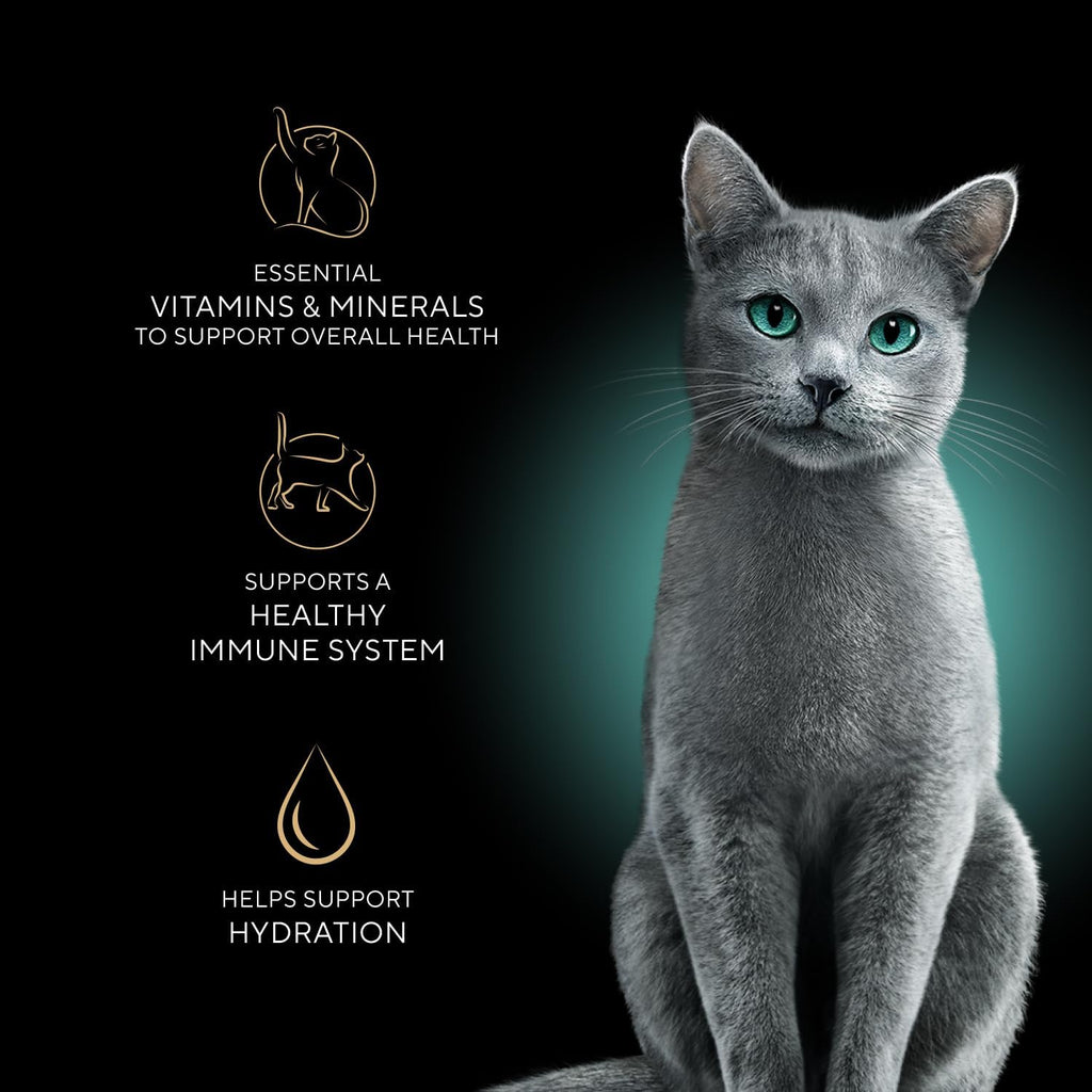 Sheba Perfect Portions Cuts Wet Cat Food. Multipack. 2.6 oz. 24 ct | Grain-free. Chicken. Salmon & Turkey flavors. protein-rich. no corn or soy. essential vitamins & minerals. twin-pack trays