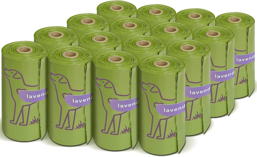240 Count Lavender Scented 13 x 9 Dog Poop Bags Rolls | Leakproof Strong & Sturdy Waste Bags for Doggie Cat Pet
