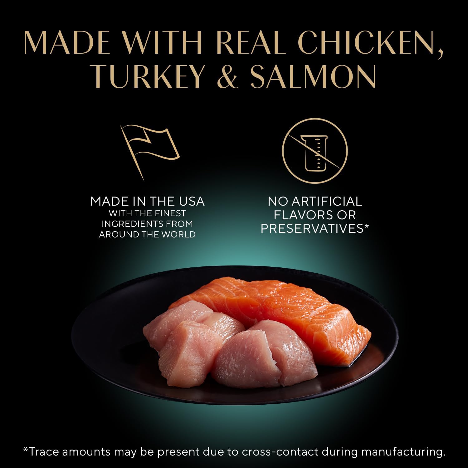 Sheba Perfect Portions Cuts Wet Cat Food. Multipack. 2.6 oz. 24 ct | Grain-free. Chicken. Salmon & Turkey flavors. protein-rich. no corn or soy. essential vitamins & minerals. twin-pack trays