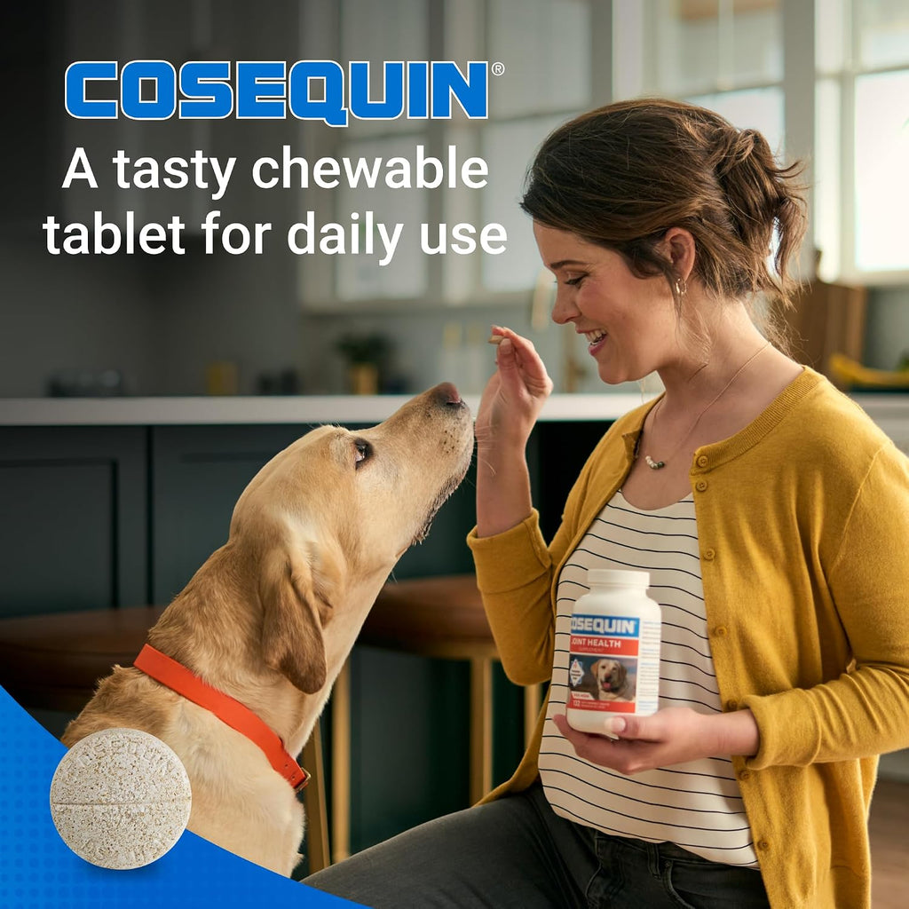 Nutramax Cosequin Joint Supplement for Dogs. Chewable Tablets. 132ct | Glucosamine + Chondroitin for Dogs with MSM. Supports Healthy Joints. All Breeds & Sizes. All Ages