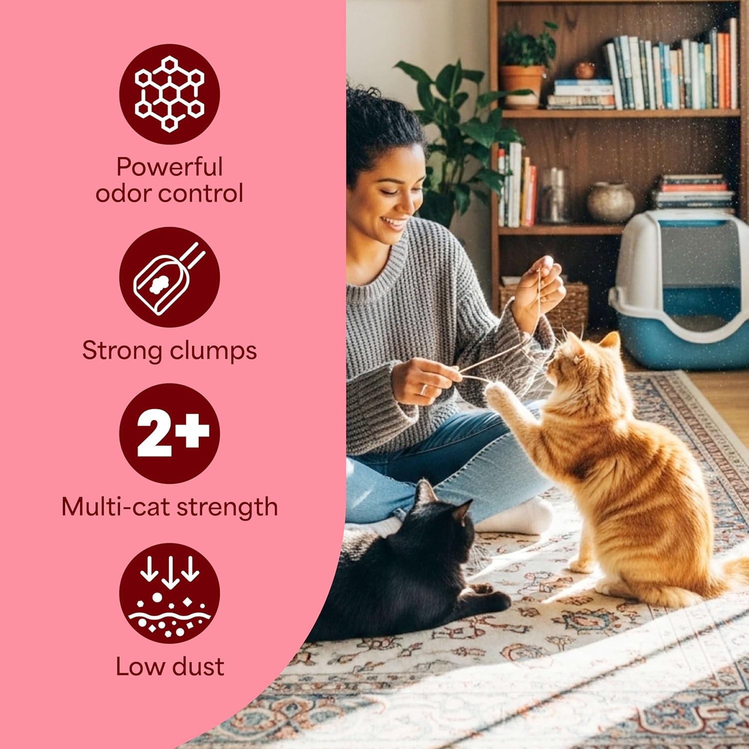 Fresh Step Odor Shield Multi Cat Clumping Cat Litter. 14 lb. | Febreze Freshness. Odor Shield with Ammonia Block Technology. Low Dust. Compatible with Most Automatic Litter Boxes