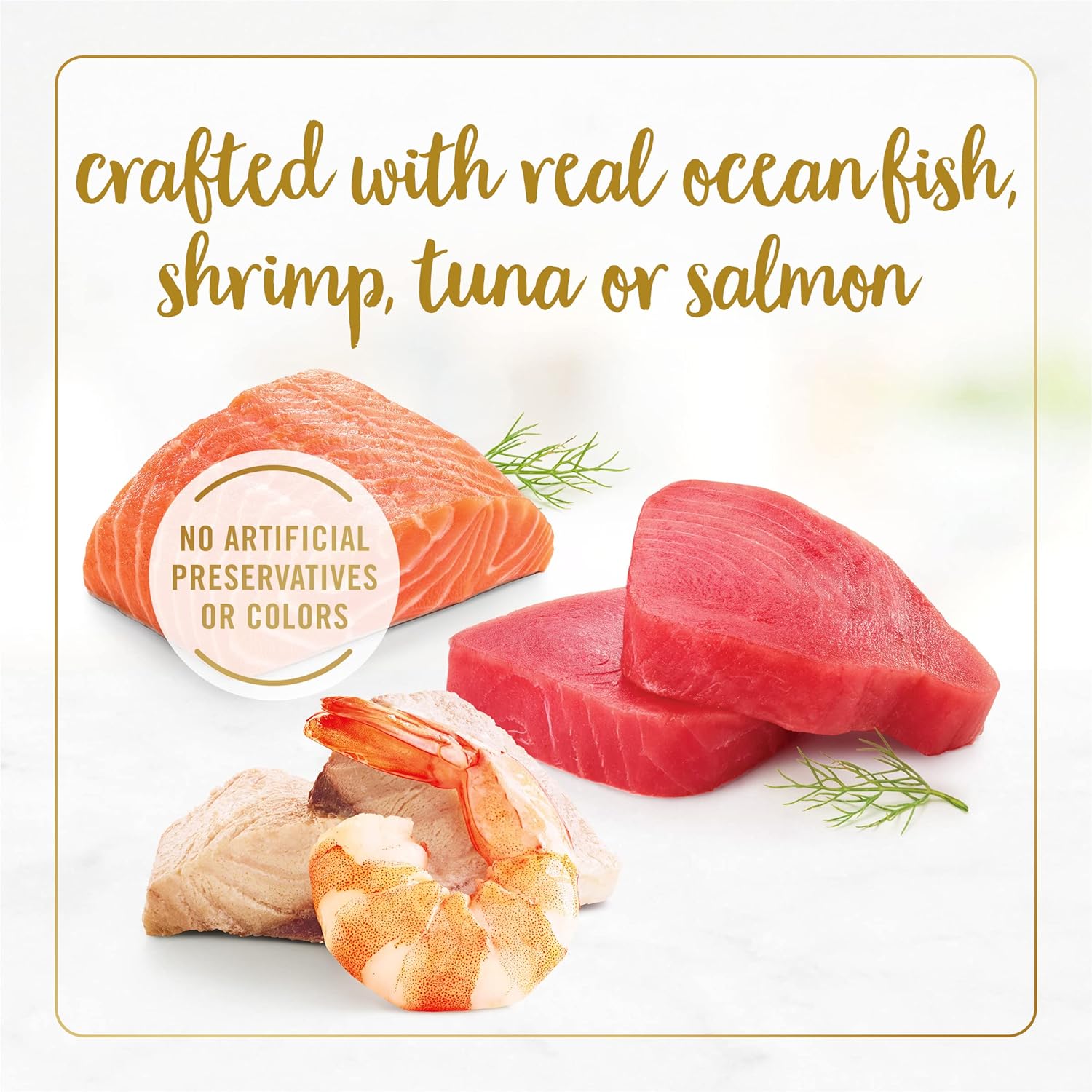 Purina Fancy Feast Grilled Seafood Wet Cat Food. 3 oz Cans. 24-Pack | Variety Pack. crafted with real seafood in savory gravy. Made with no Artificial Colors or Preservatives.