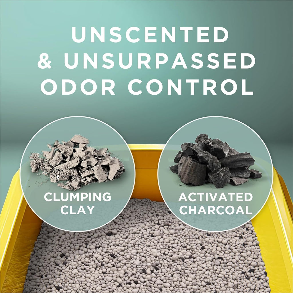 Purina Tidy Cats Free and Clean Unscented Clumping Cat Litter. 38 lb Box | Activated charcoal delivers lasting odor control. made without fragrances or dye. clumping