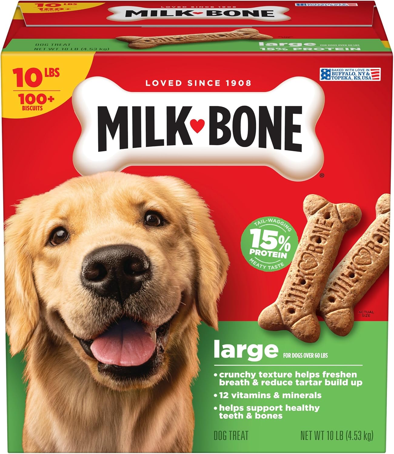 Milk-Bone Original Biscuits Large Dog Treats. 10 Lb.
