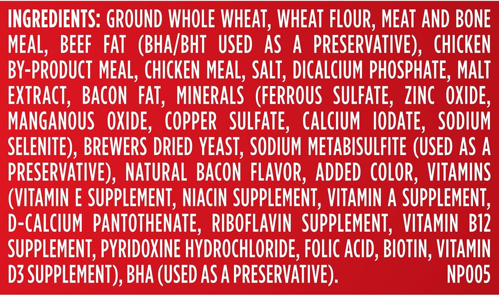 Milk-Bone Flavor Snacks Mini's Dog Treats. 36 Oz. | 5 calories per treat. 15% protein. 3 flavors per canister (beef. chicken & bacon. naturally & artificially flavored)