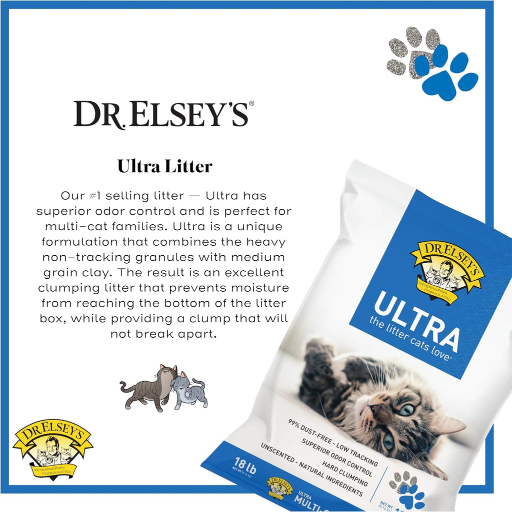 Dr. Elsey's Ultra Unscented Clumping Clay Cat Litter 18 lb Bag