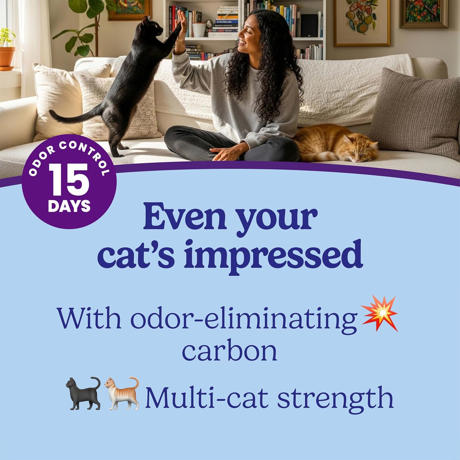 Fresh Step Odor Shield Multi Cat Clumping Cat Litter. 14 lb. | Febreze Freshness. Odor Shield with Ammonia Block Technology. Low Dust. Compatible with Most Automatic Litter Boxes