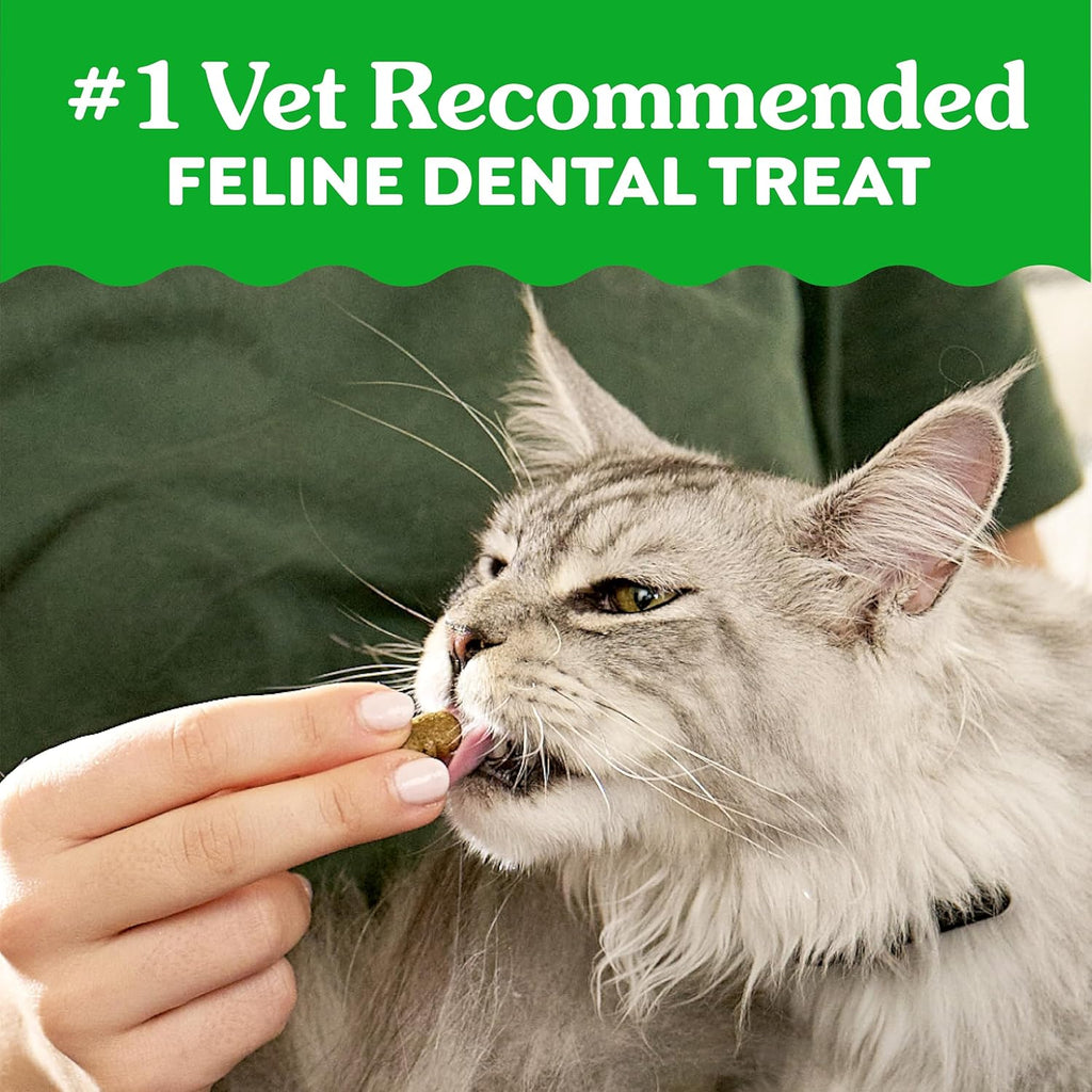 Greenies Feline Natural Dental Cat Treats. Roasted Chicken Flavor. 9.75 oz | #1 vet-recommended. clinically-proven oral care. cleans teeth and freshens breath. cleans to gumline. natural ingredients