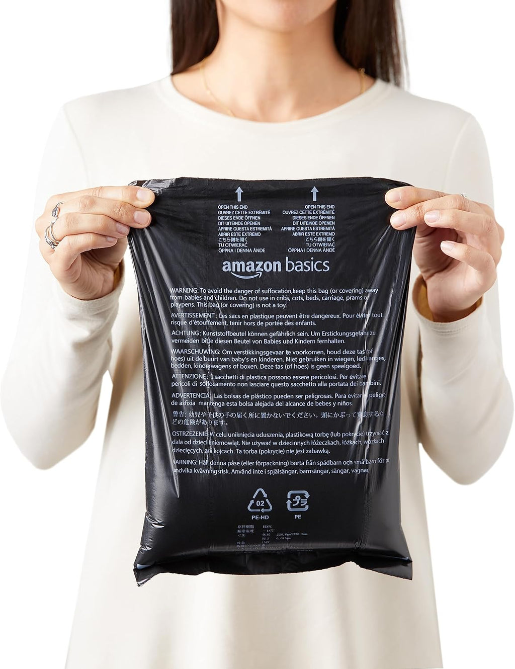 Basics Dog Poop Leak Proof Bags with Dispenser and Leash Clip. Unscented. 13 x 9 Large Size. 300 Count