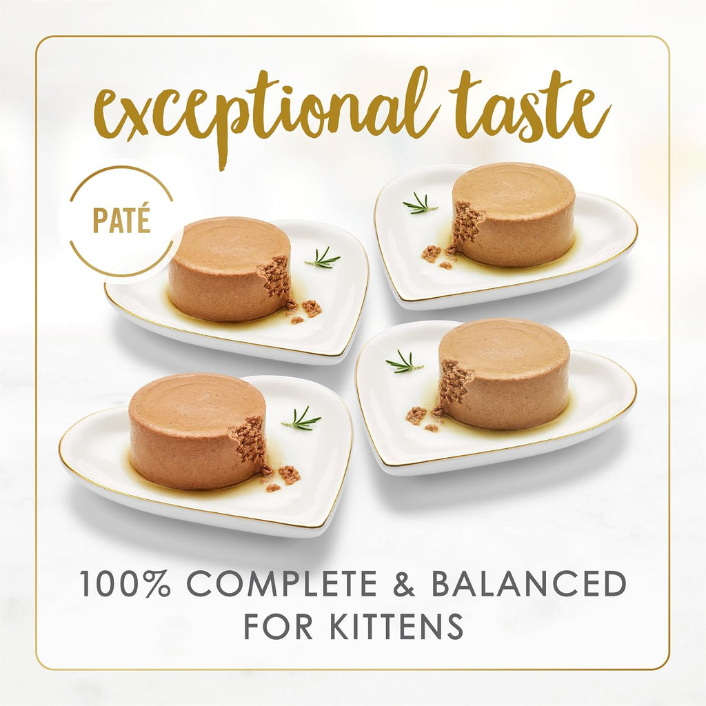 Purina Fancy Feast Wet Kitten Food Variety Pack. 3 oz cans. 24-Pack | Oceanfish. Turkey. Chicken or Salmon Recipes with no artificial colors or preservatives. 100 percent complete and balanced