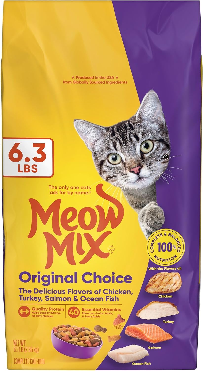 Meow Mix Original Choice Dry Cat Food. 6.3 Pound Bag