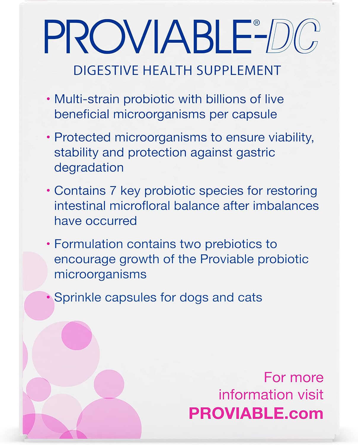 Nutramax Proviable Probiotics for Dogs & Cats. Sprinkle Capsules. 30ct | Probiotics for Cats and Dogs. Plus Prebiotics. Daily Gut Health Support Supplement. Multiple Strains. Sprinkle on Food