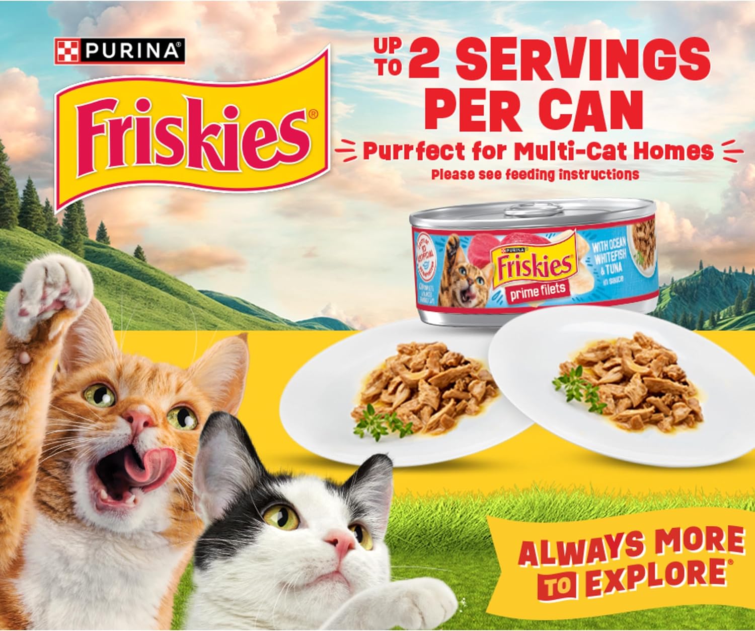 Purina Friskies Wet Cat Food Variety Pack. Tasty Treasures Prime Filets (With Ocean Fish and Tuna. With Chicken and With Turkey) - 5.5 Ounce (Pack of 12)