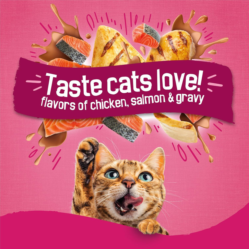 Purina Friskies Gravy Swirlers With Flavors of Chicken. Salmon and Gravy Dry Cat Food - 3.15 lb. Bag