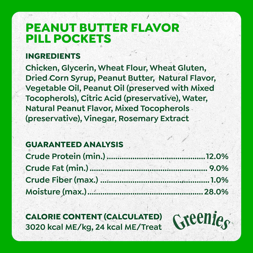 Greenies Pill Pockets Large Size Dog Treats. Peanut Butter. 15.8 oz | Vet-recommended. capsule size. low calorie. odor masking. stress- and mess-free medication experience