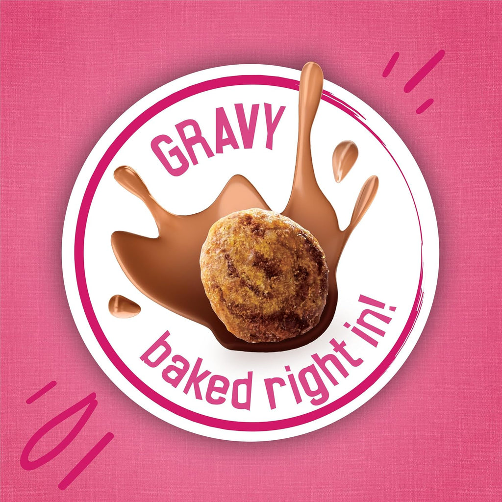 Purina Friskies Gravy Swirlers With Flavors of Chicken. Salmon and Gravy Dry Cat Food - 3.15 lb. Bag