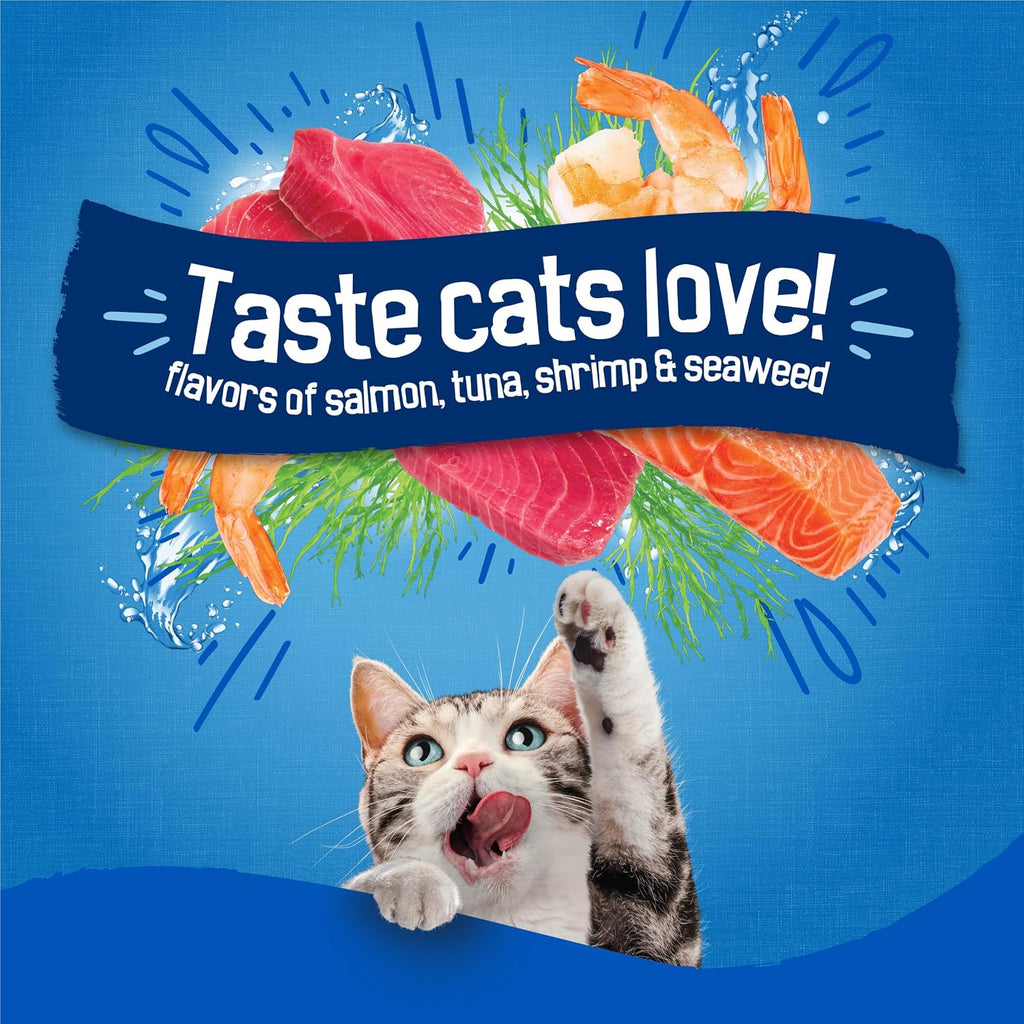 Purina Friskies Dry Cat Food Seafood Sensations With Salmon. Tuna. and Shrimp Flavors - 22 lb. Bag