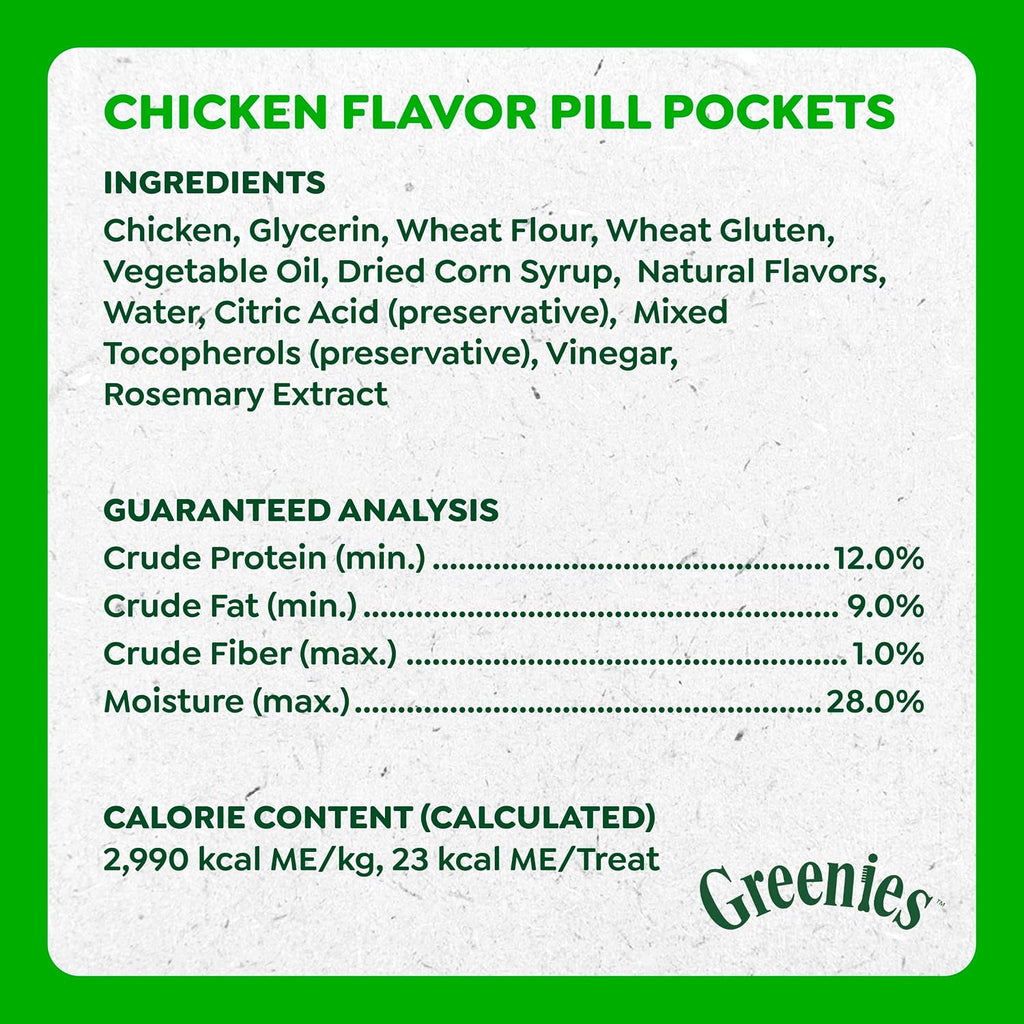 Greenies Pill Pockets Large Size Dog Treats. Chicken. 15.8 oz | Vet-recommended. Capsule size. real chicken flavor. low calorie. stress- and mess-free. natural ingredients. no fillers