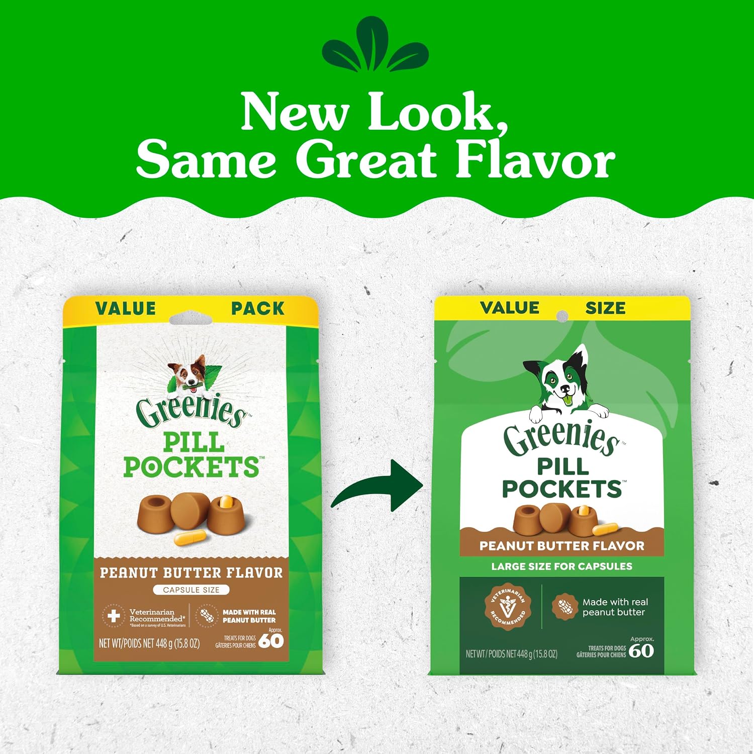 Greenies Pill Pockets Large Size Dog Treats. Peanut Butter. 15.8 oz | Vet-recommended. capsule size. low calorie. odor masking. stress- and mess-free medication experience
