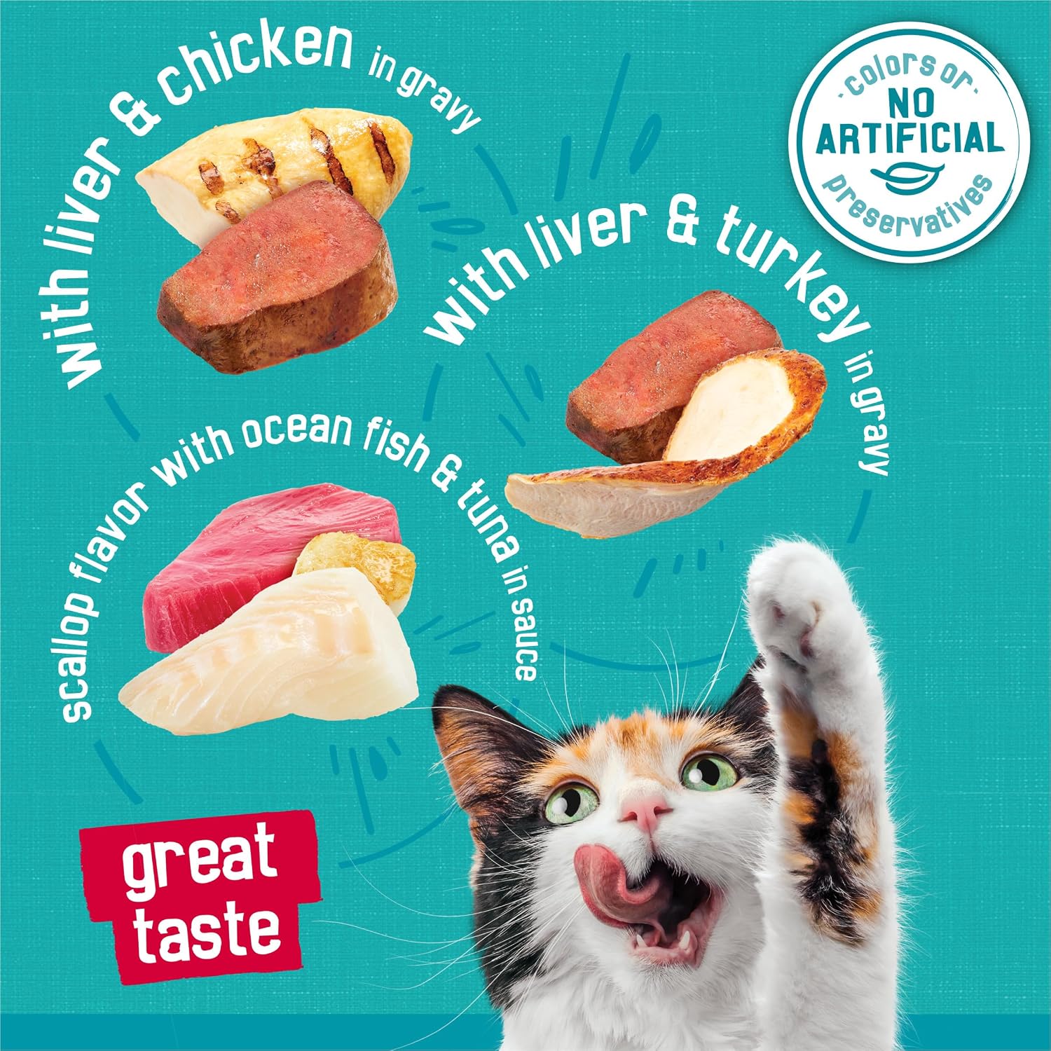 Purina Friskies Wet Cat Food Variety Pack. Tasty Treasures Prime Filets (With Ocean Fish and Tuna. With Chicken and With Turkey) - 5.5 Ounce (Pack of 12)