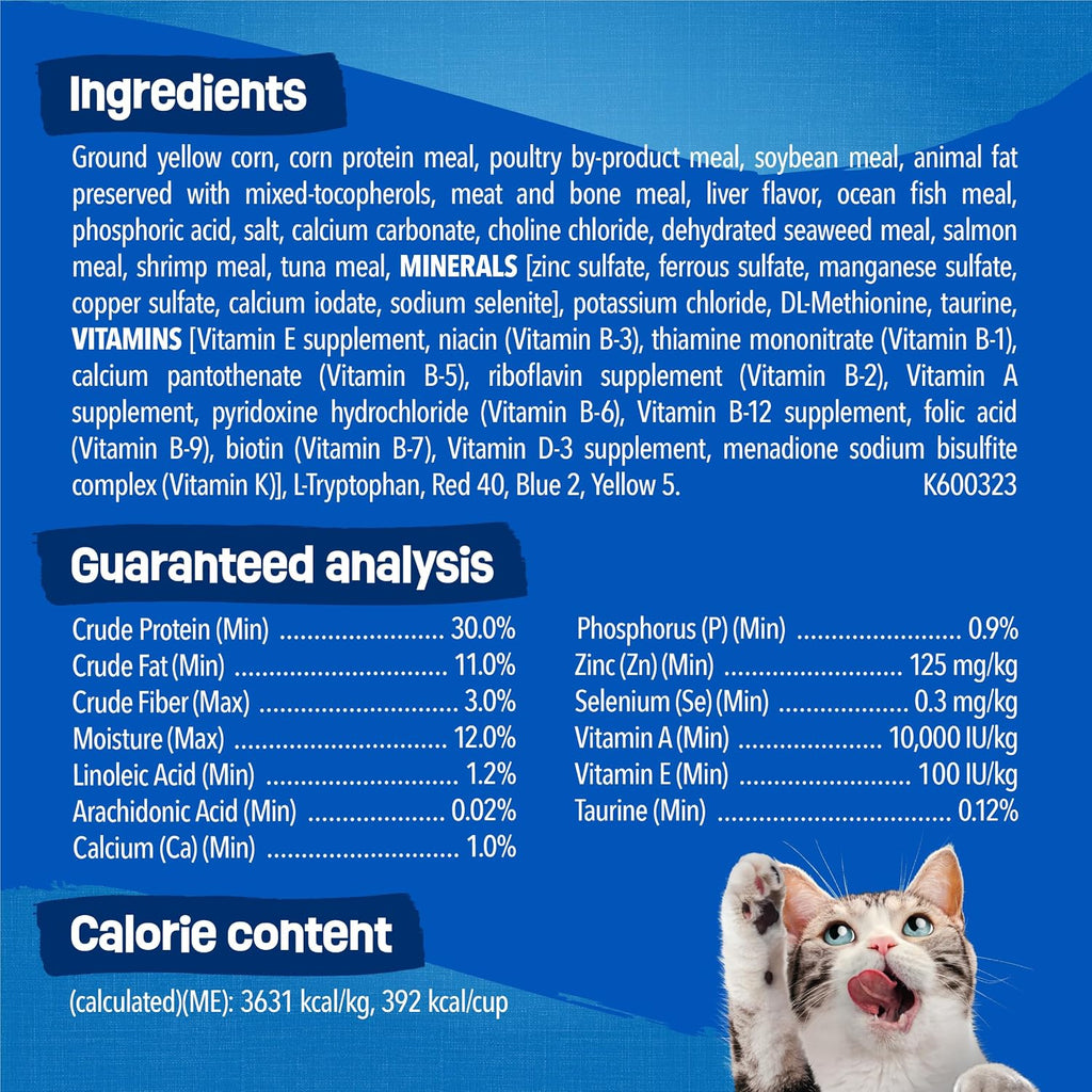Purina Friskies Dry Cat Food Seafood Sensations With Salmon. Tuna. and Shrimp Flavors - 22 lb. Bag